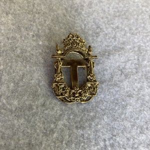 Vintage Picture Frame Pewter Pin Brooch Silver Tone Art Deco Ornate